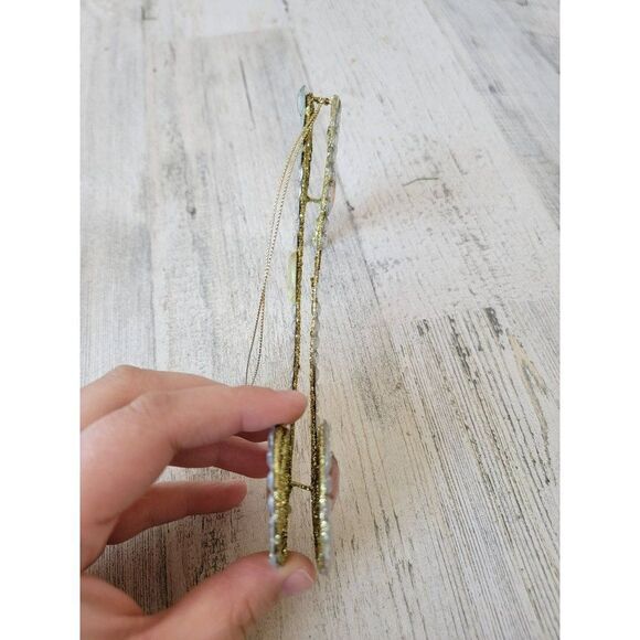 Sequin glitter music note ornament Xmas decor Golden - Picture 5 of 7